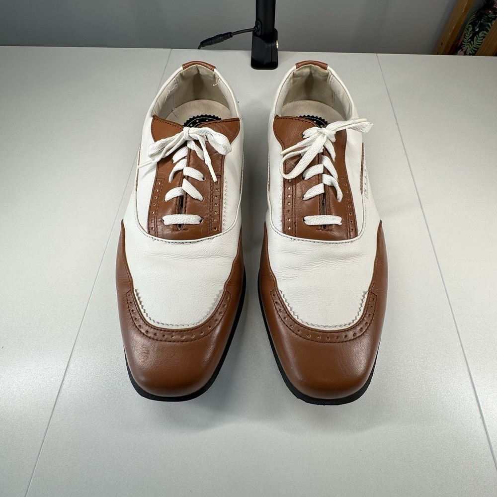 FootJoy Estate Collection Womens Golf Shoes Size 9M White Brown Leather Vintage